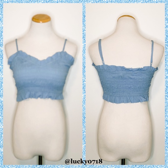 Lovers + Friends EUC Blue Monaco Smocked Top XS - Picture 3 of 8